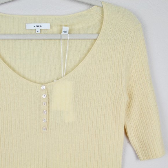 NWT Vince Cashmere Henley Button Top - Picture 7 of 13